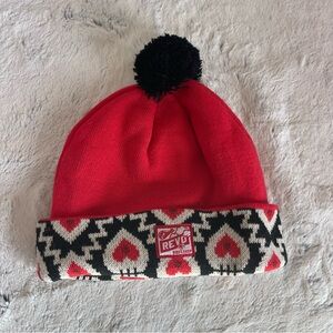 Revo Red and Black Patterned Adult  Beanie